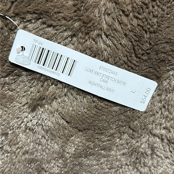 NWT SOMA Luxe Knit Stretch Satin Cami Nightfall Navy Sz Large - Picture 6 of 6